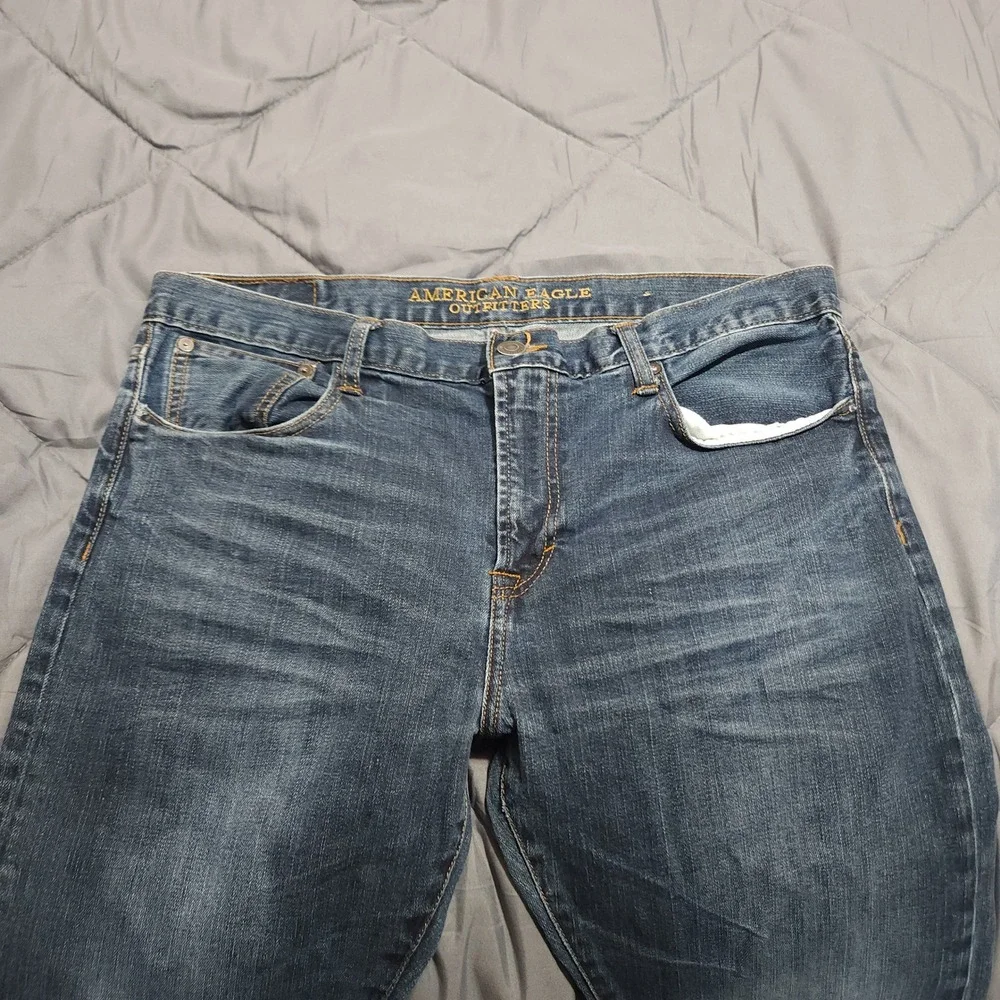 American Eagle Outfitters Slim Fit Jeans Mens 36x32 Blue Medium Wash Denim